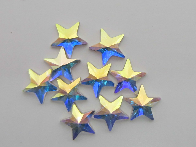 72 pcs. STAR 5mm CRYSTAL AB FLATBACK European Rhinestones